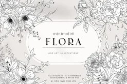 Minimalist Line Art Flowers
