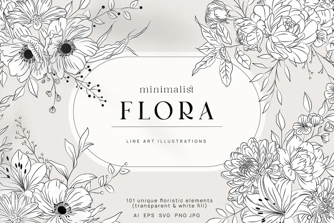 Minimalist Line Art Flowers