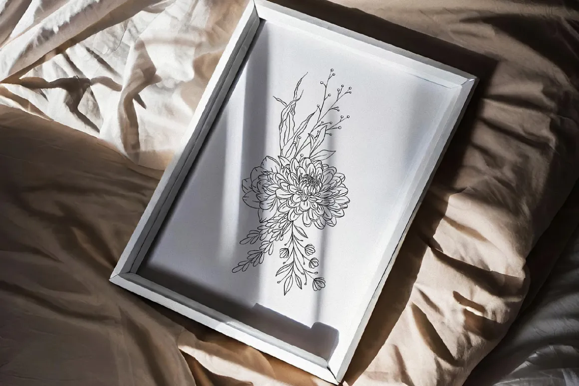 Minimalist Line Art Flowers