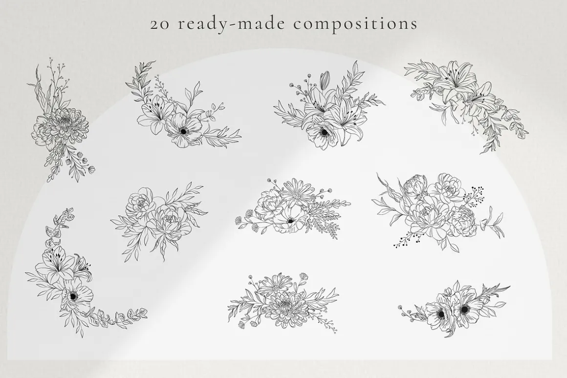 Minimalist Line Art Flowers