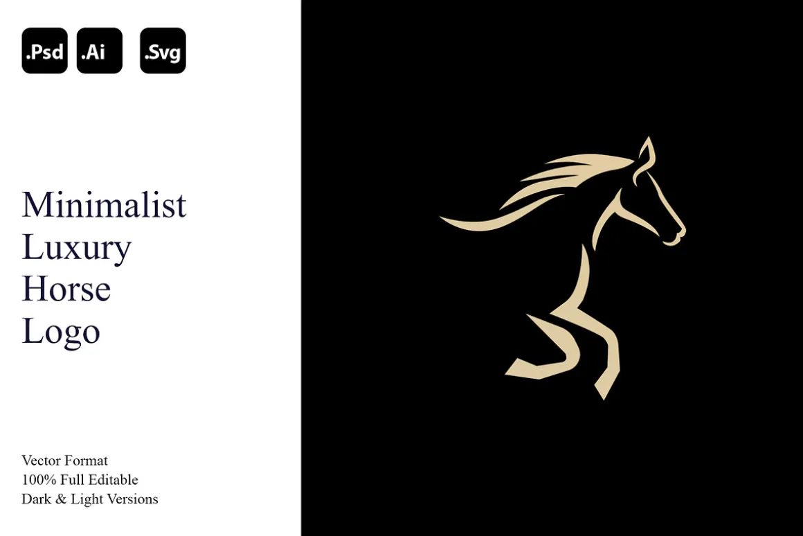 Minimalist Luxury Horse Logo