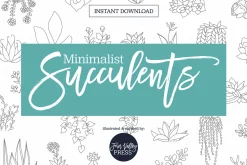 Minimalist Succulent Clipart Bundle