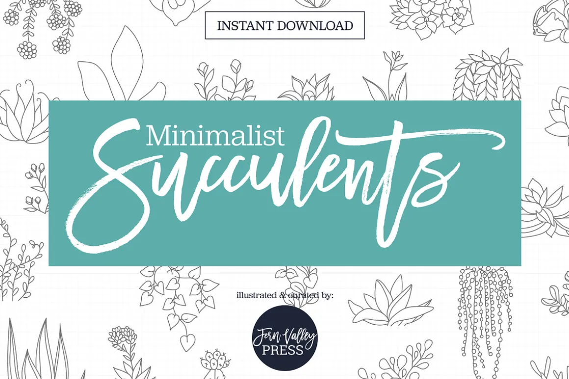 Minimalist Succulent Clipart Bundle