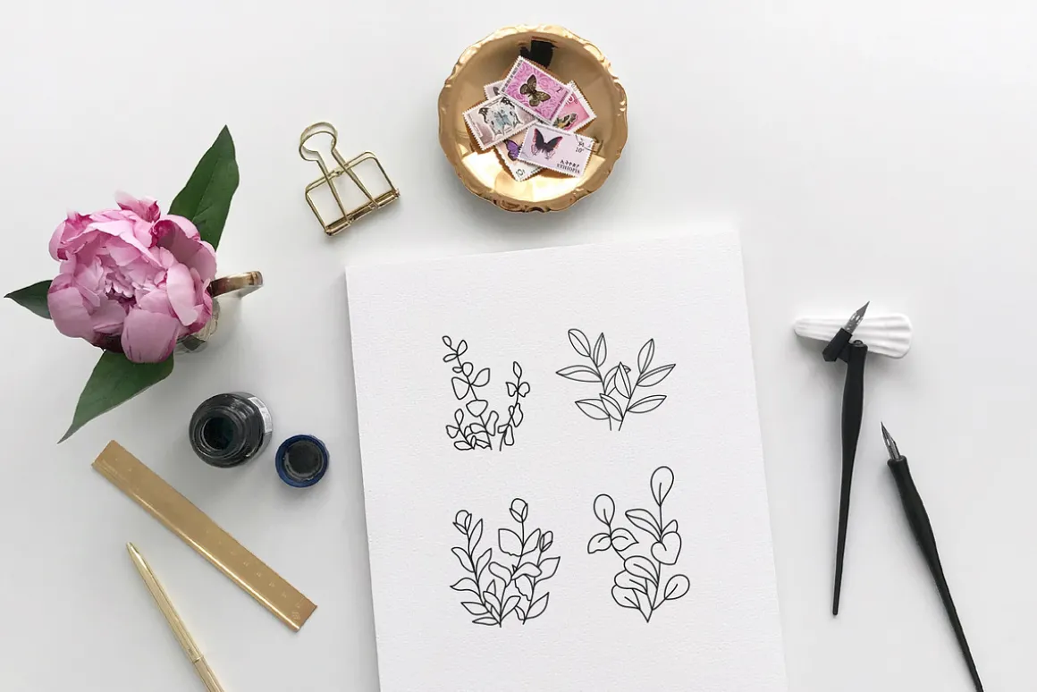Minimalist Succulent Clipart Bundle