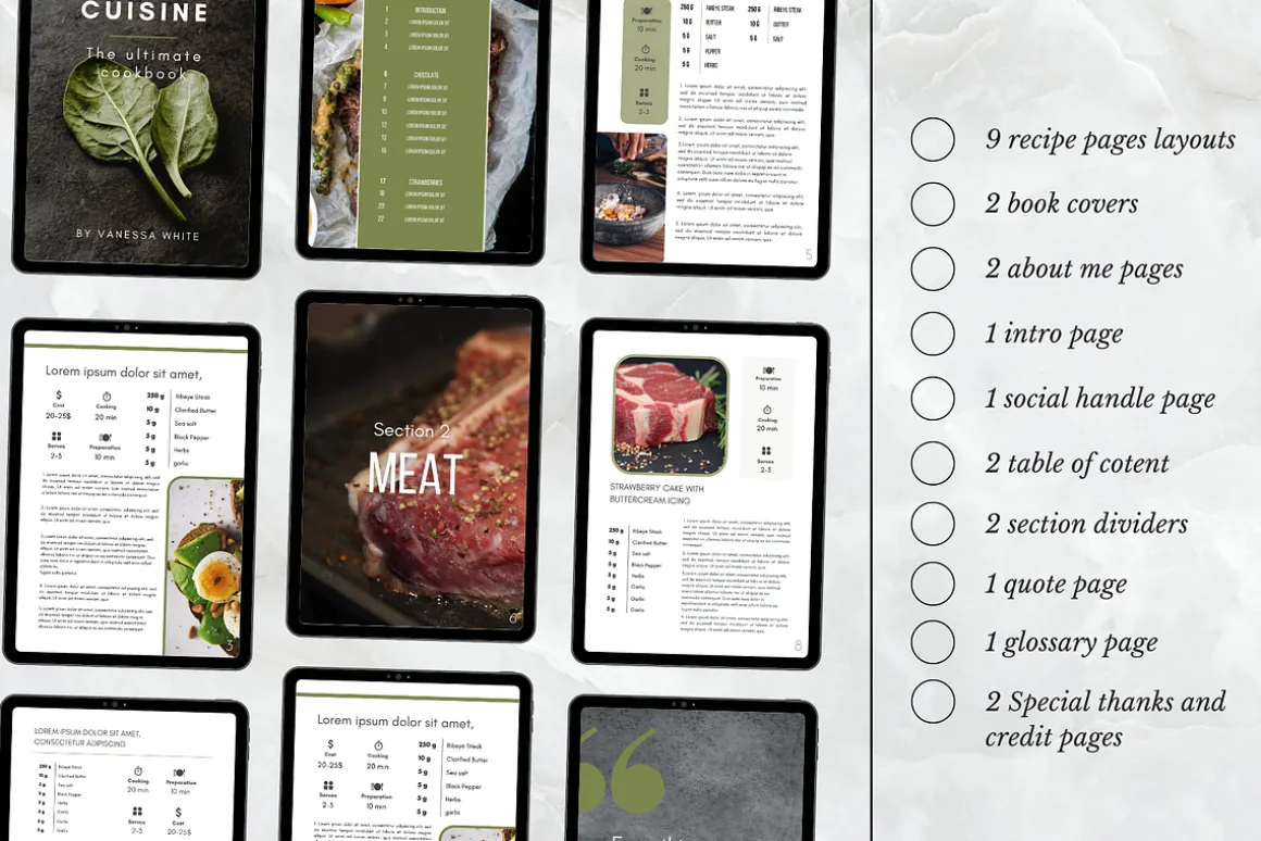 Minimal Recipe Ebook Template