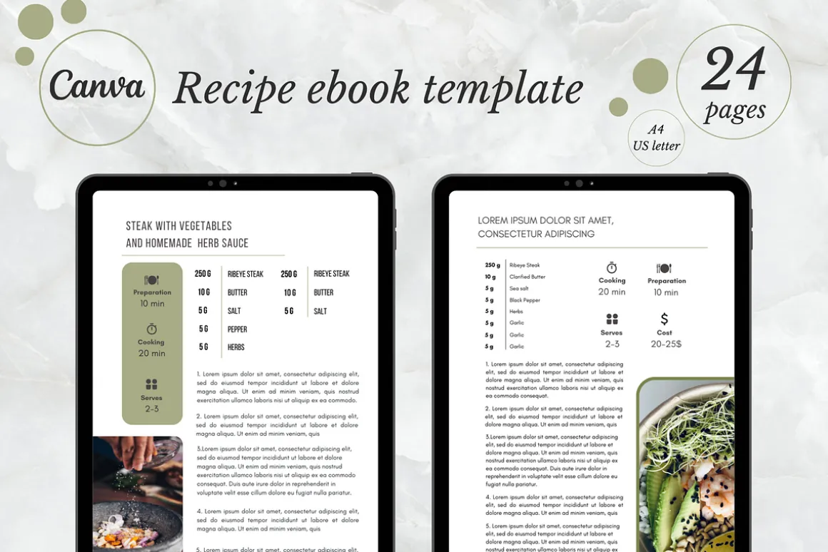 Minimal Recipe Ebook Template