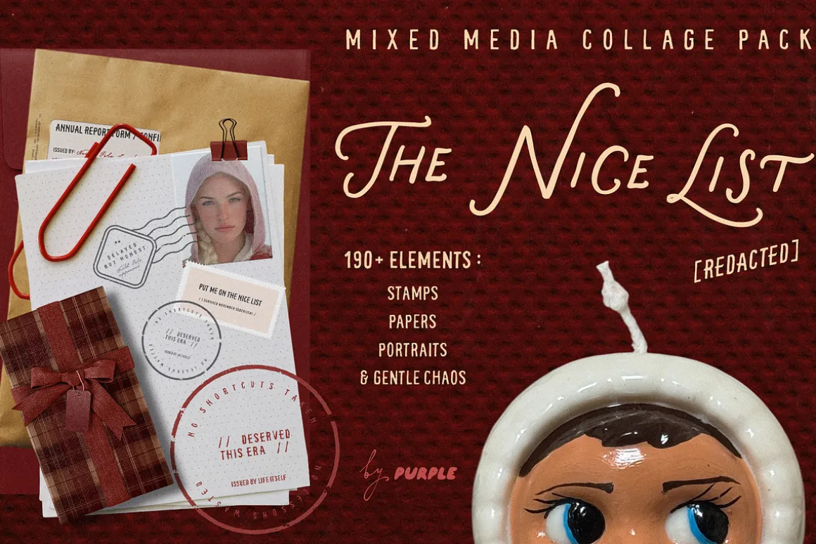 Mixed Media Christmas Collage Pack