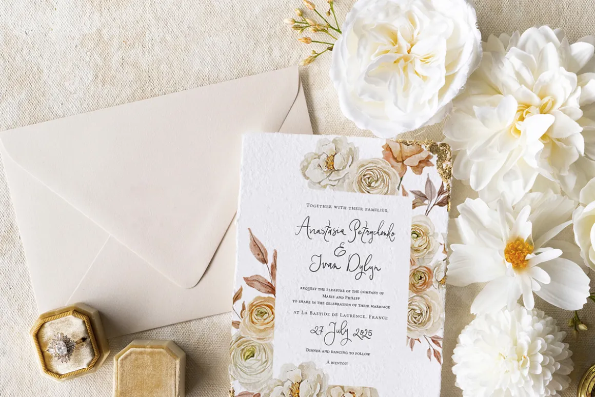 Mocha Mousse watercolor roses bundle