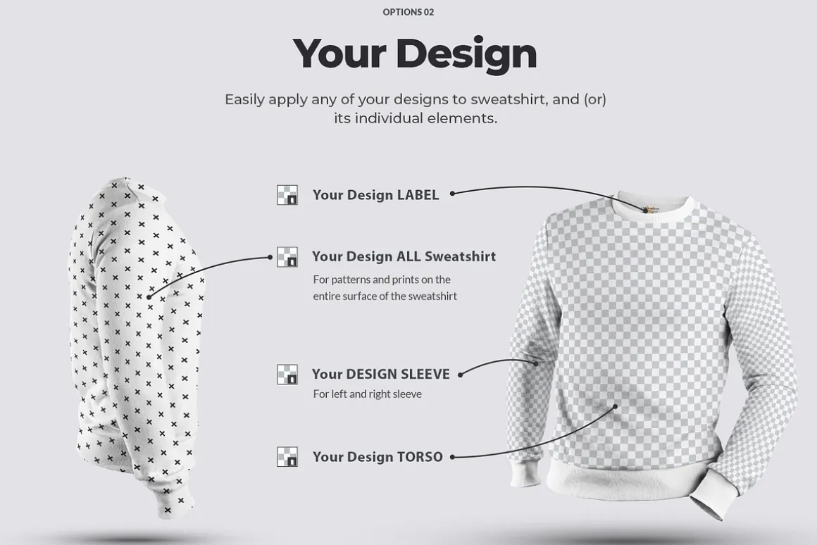 8 Mockups Mens 3D Sweatshirt