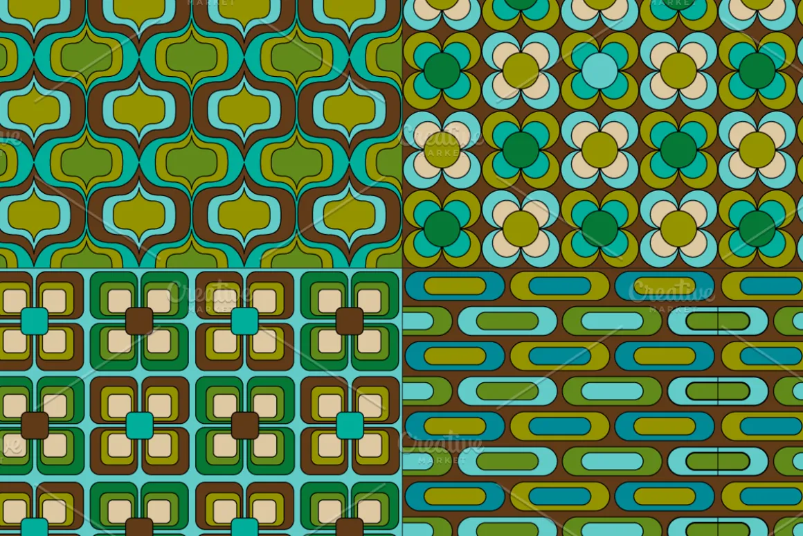 Mod Blue & Green Patterns
