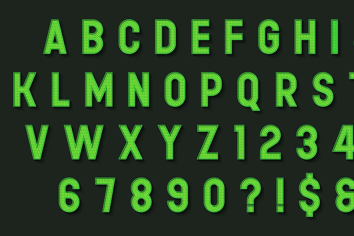 Moder Led Detailed Alphabet
