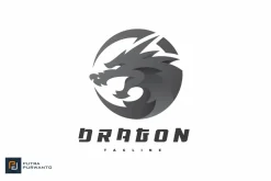 Modern Dragon Head Mascot Logo