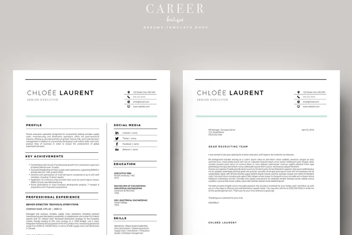 Modern Resume & CoverLetter Template