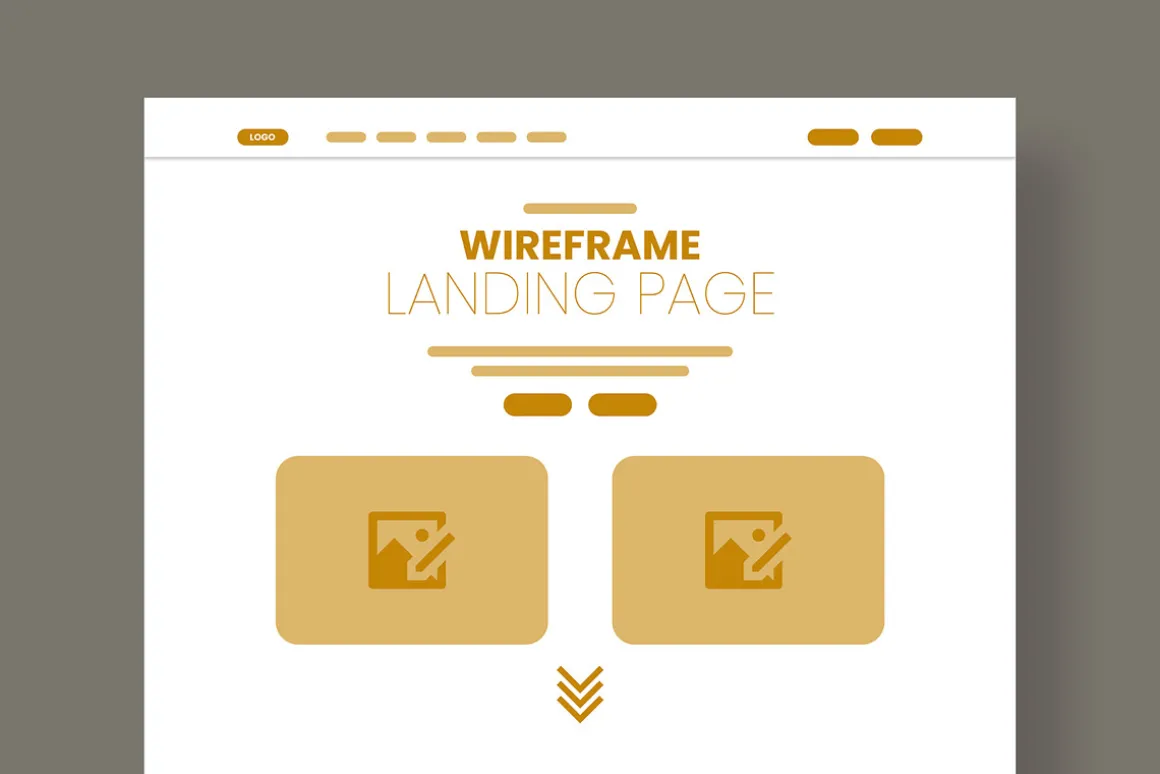 Modern Wireframe Landing Page Design