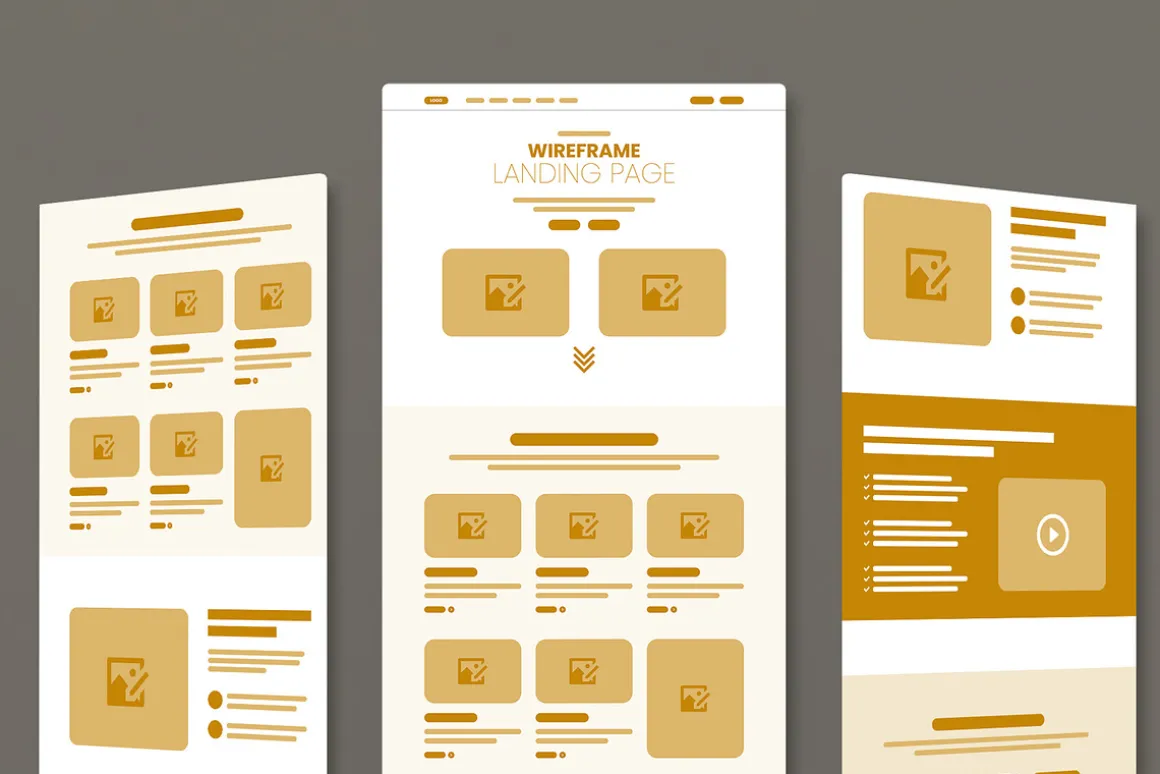 Modern Wireframe Landing Page Design