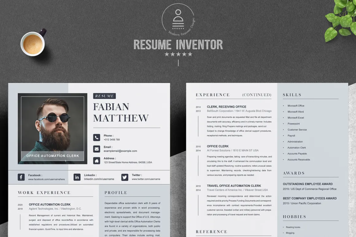 Modern Executive CEO Resume Template