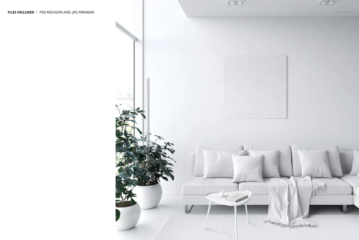 Modern Living Room Sofa Mockup