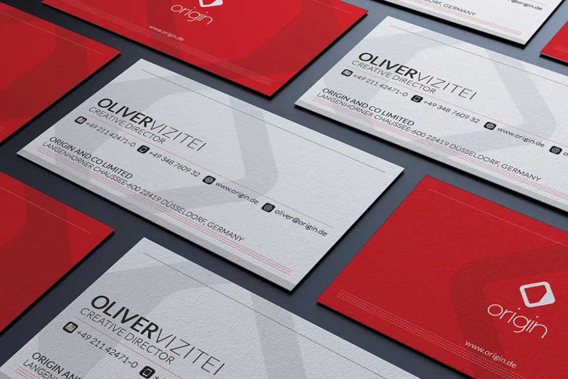 Modern Red Business Card