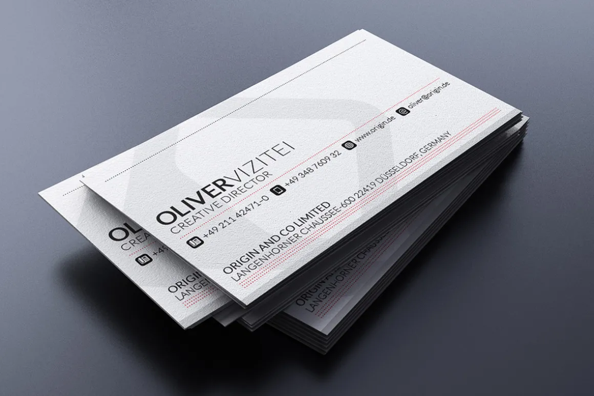 Modern Red Business Card