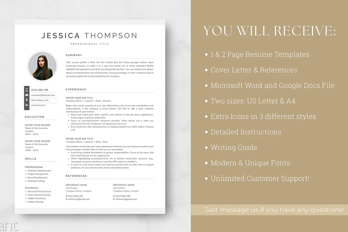 Modern Resume Template - Jessica