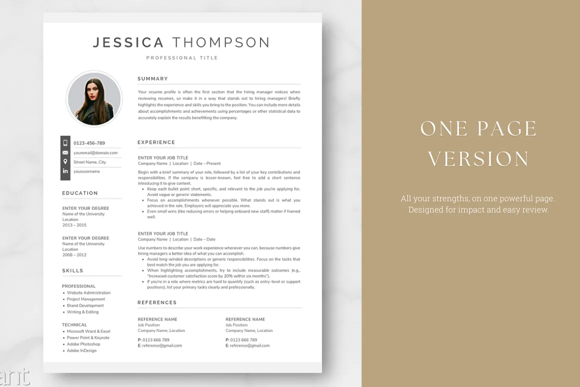 Modern Resume Template - Jessica