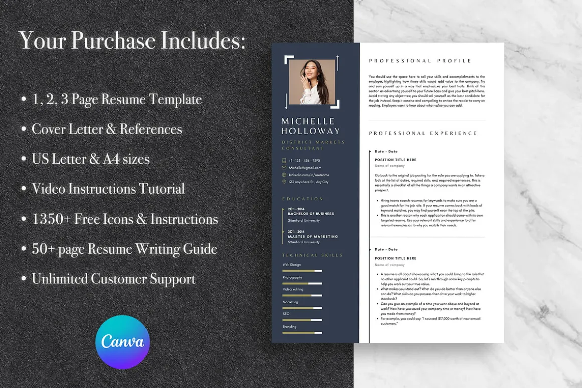 Modern Resume Template Pack | Canva