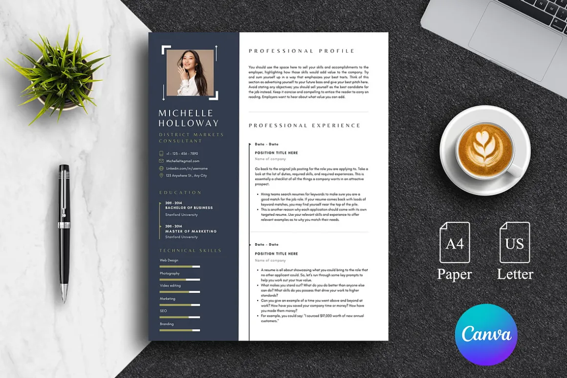 Modern Resume Template Pack | Canva