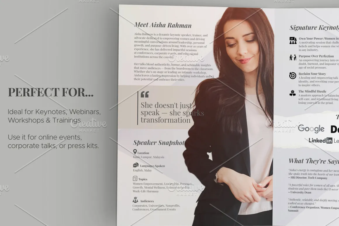 Modern Speaker Media Kit Template