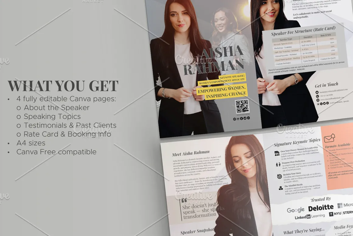 Modern Speaker Media Kit Template