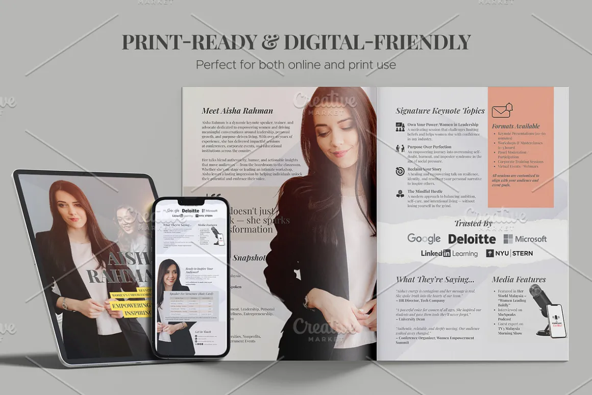Modern Speaker Media Kit Template
