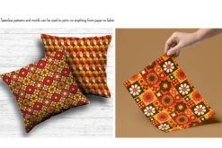 Mod Orange Brown Patterns