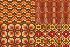 Mod Orange Brown Patterns