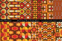 Mod Orange Brown Patterns