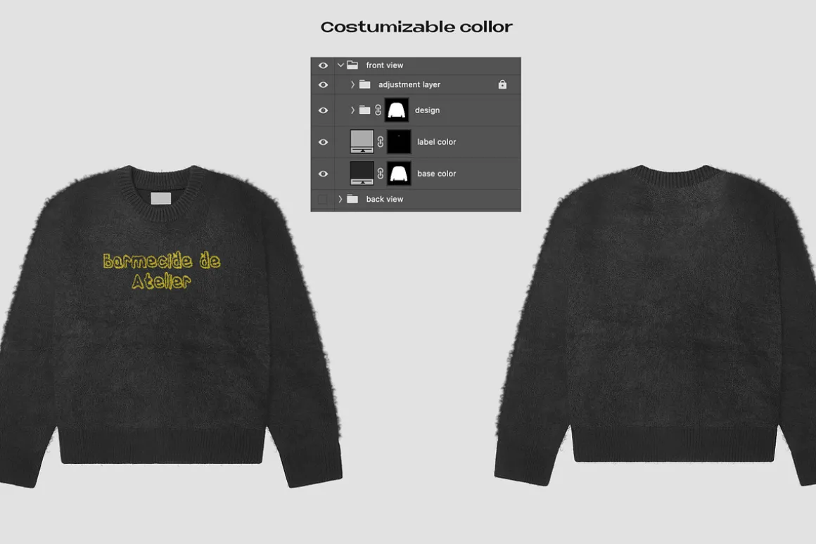 Mohair sweater jumper mockup