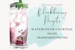 Mojito Cocktails Clipart Watercolor