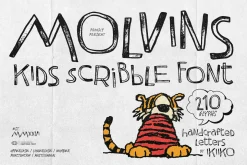 Molvins - Kids Scribble Font