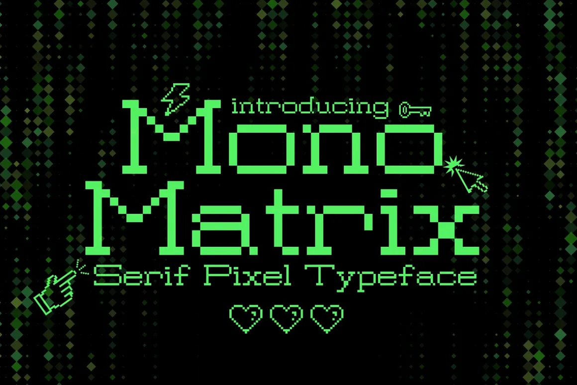 Mono Matrix - 8Bit Serif Pixel Font