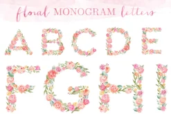 Monogram Floral Alphabet Letters