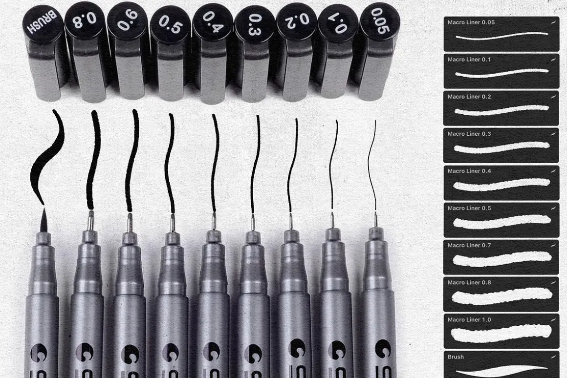 21 Monoline Brushes For Procreate