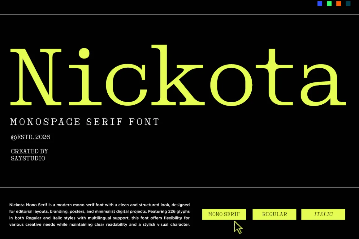 Monospace Serif Font - Nickota