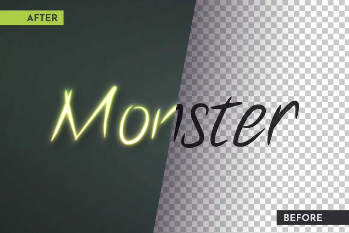 Monster Glow Editable Text Effect