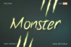 Monster Glow Editable Text Effect