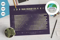 2026 Moon Calendar. North Hem