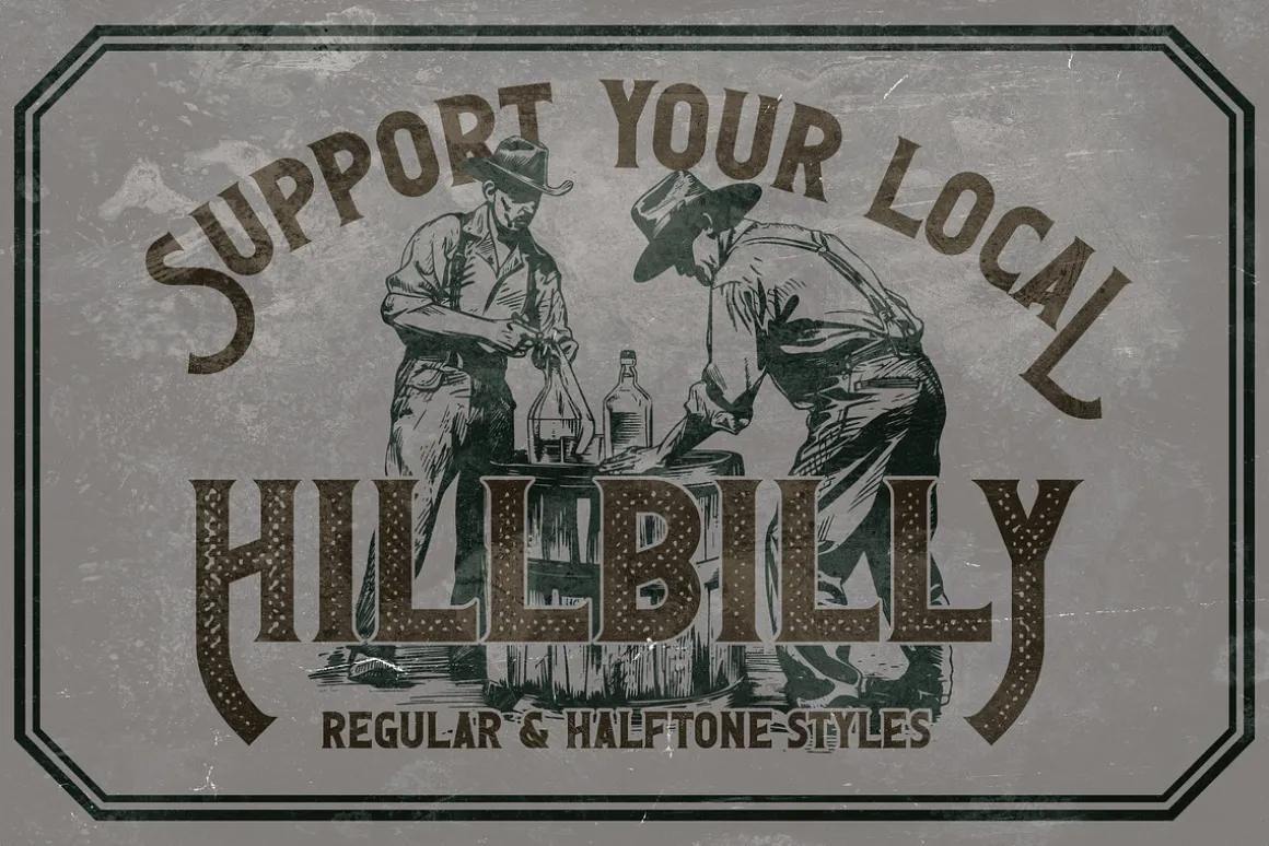 Moonshine Vintage Label Font