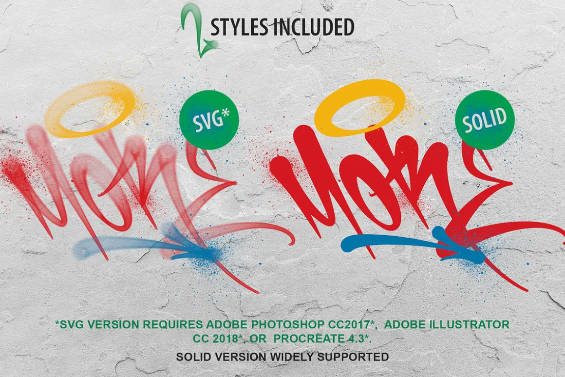 More | Graffiti Spray Paint SVG Font