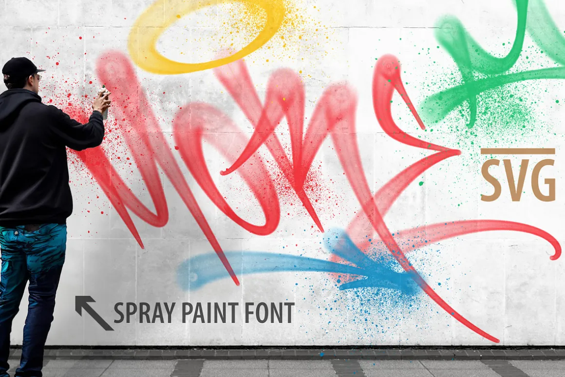 More | Graffiti Spray Paint SVG Font