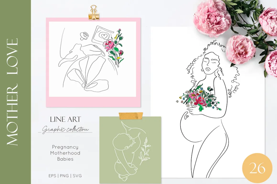 Mother love | Line drawing