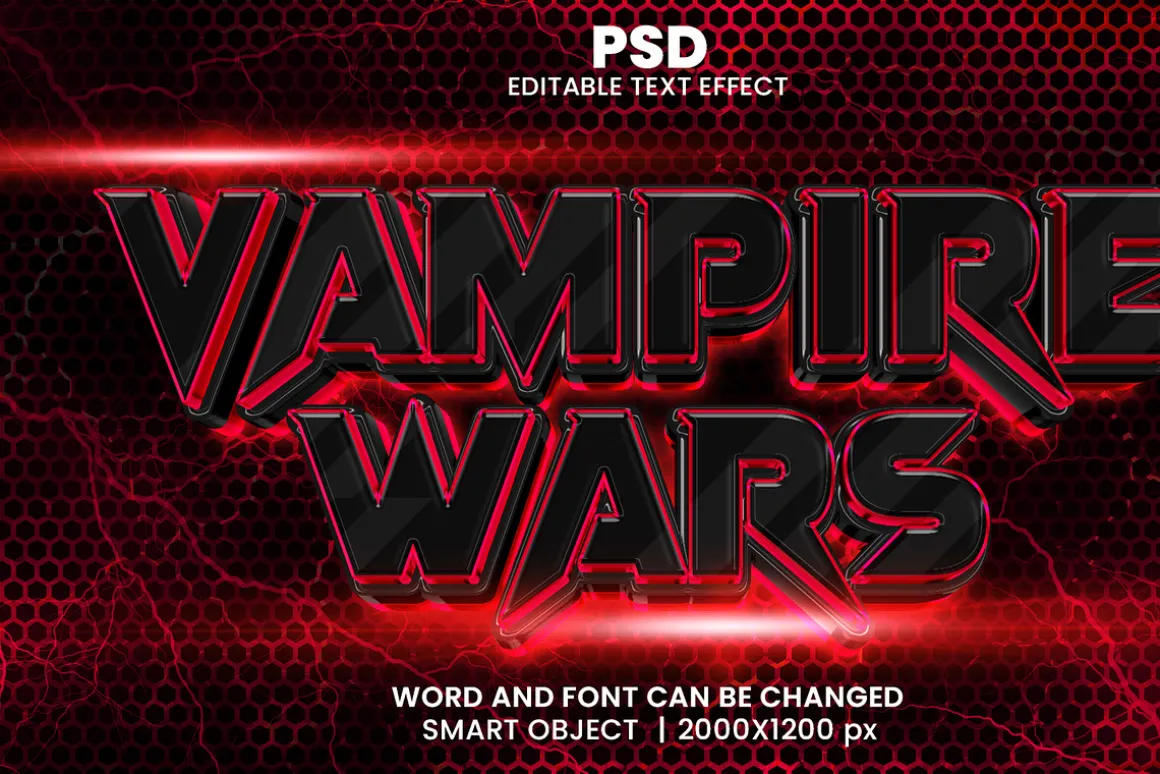Movie Style 3D Text Effect PSD