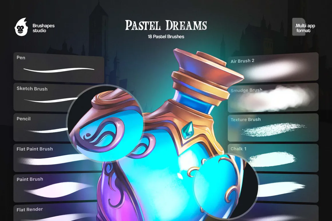 Multi App Pastel Dreams Brushes