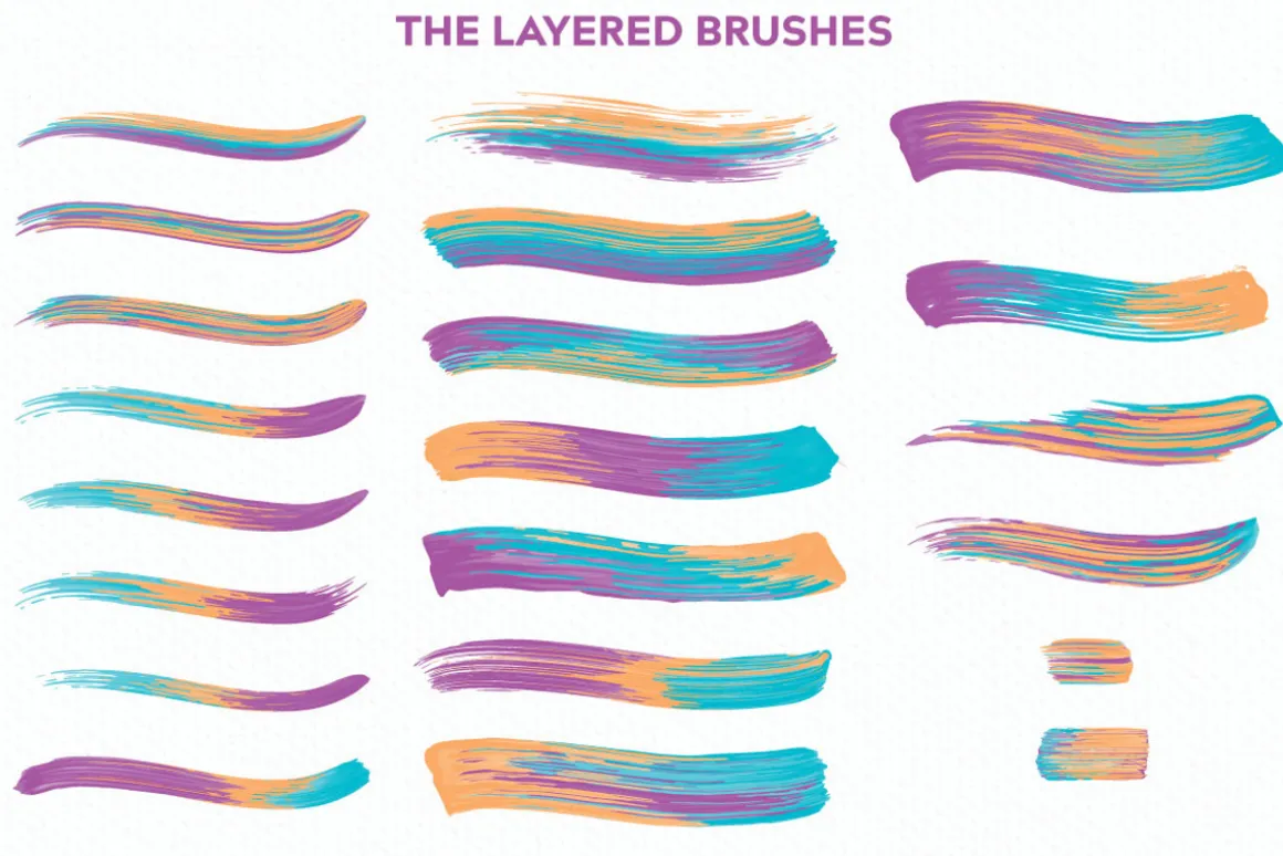 Multi-color, Mixed Paint Brushes